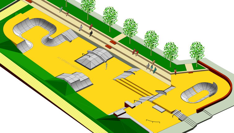 3D Skatepark Planung A+ Urban Design